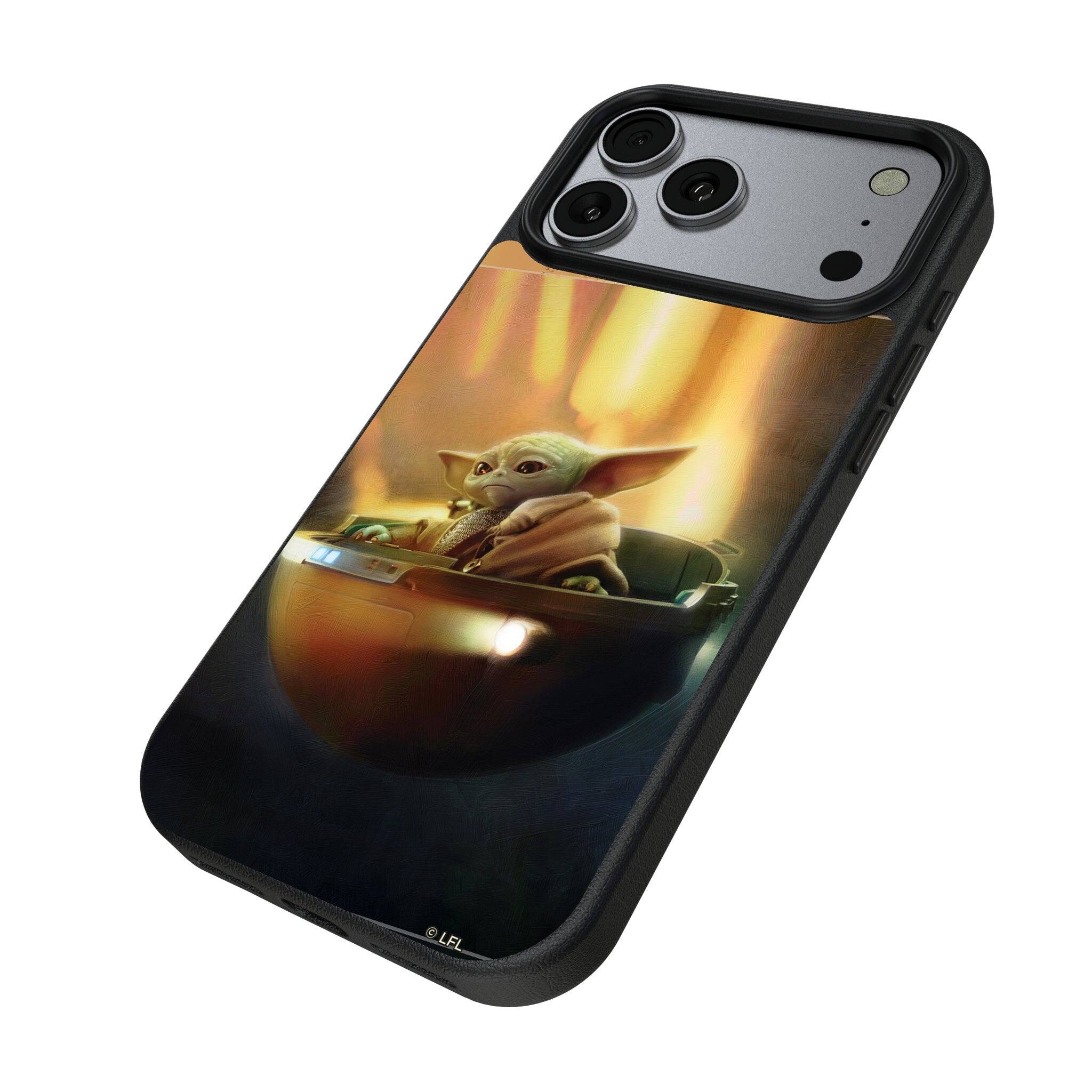 Angle. Keyscaper - Star Wars: The Mandalorian Portrait MagSafe Compatible Phone Case - Apple iPhone 17 - Grogu.