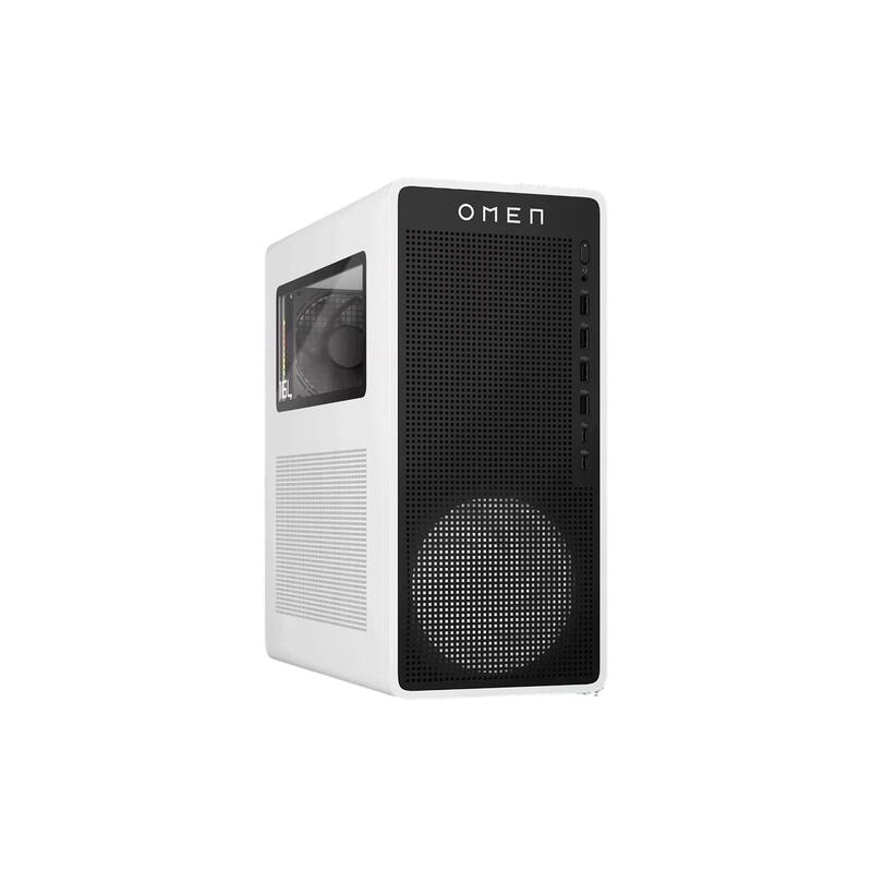 Alt View 4. HP OMEN - HP OMEN 16L Gaming Desktop,AMD Ryzen 7 8700F,NVIDIA GeForce RTX 5060,32GB DDR5,1TB SSD,Win 11 Pro,White - White.