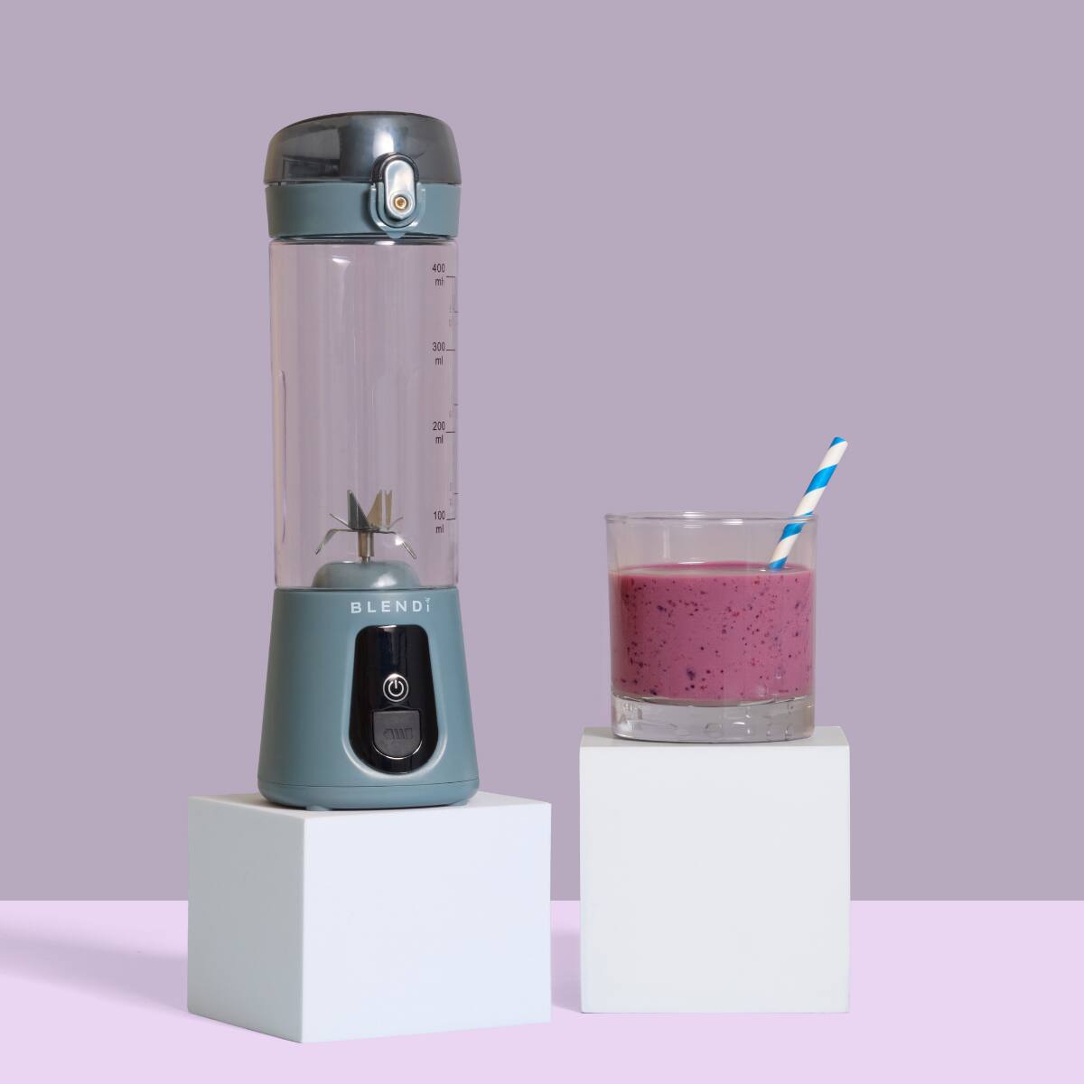 Alt View 1. BLENDi - BLENDi Pro+ 120W 17‑oz Portable Personal Blender for Smoothies & Ice Crushing - Gray - Gray.