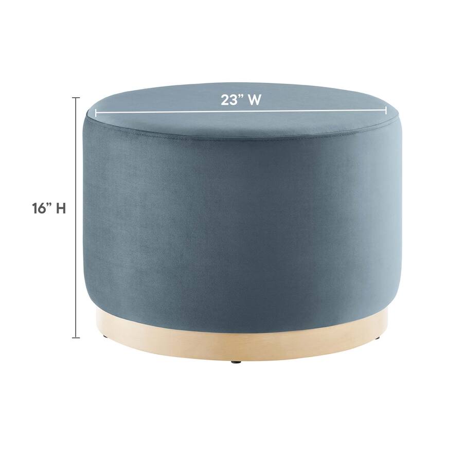Tilden Large 23" Round Performance Velvet Upholstered Ottoman by Modway ...