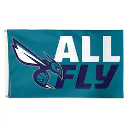 WinCraft - Charlotte Hornets 3' x 5' Single-Sided Deluxe Team Slogan Flag - Multicolor