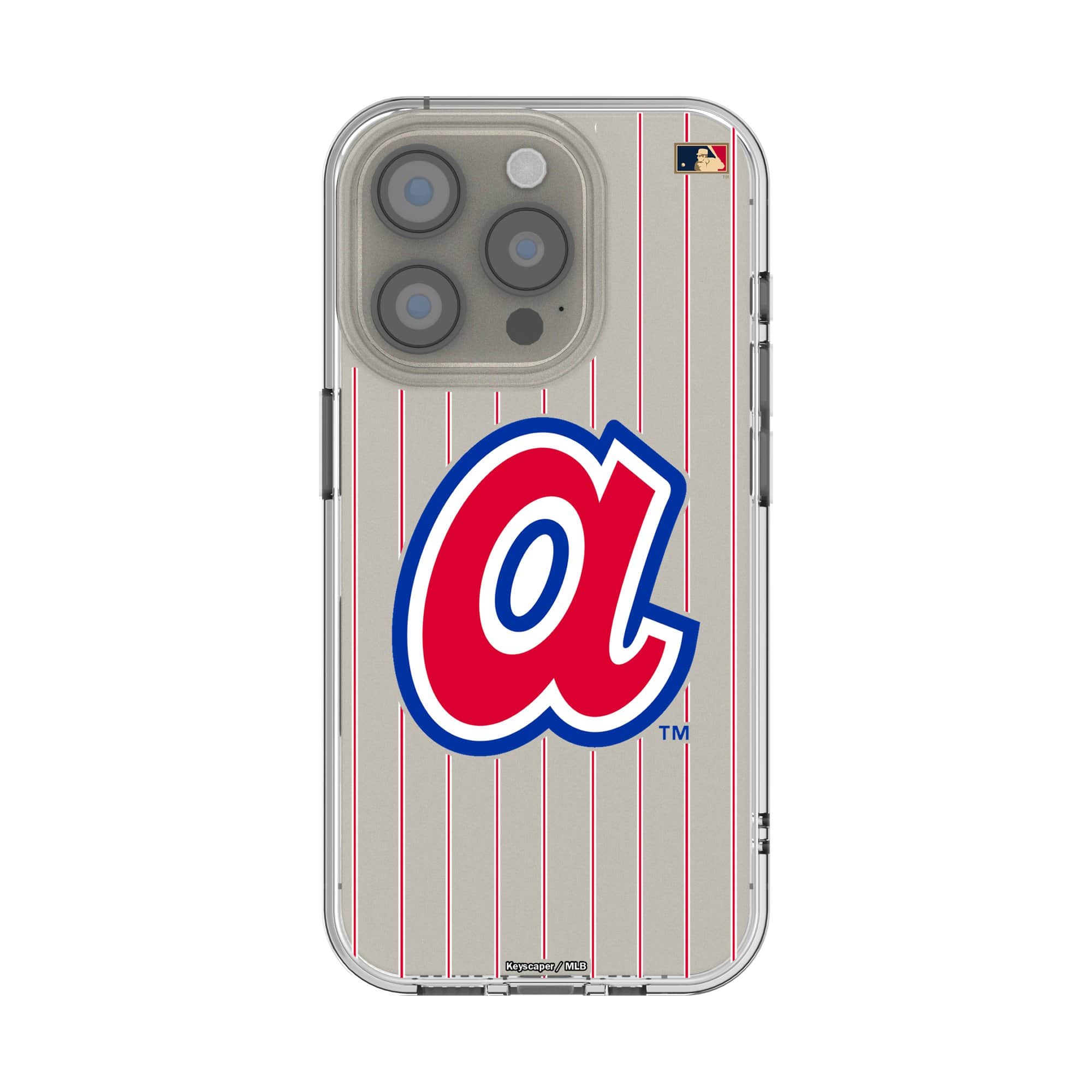 Photos - Case MLB Keyscaper -  - Atlanta Braves 1972-1980 Cooperstown Pinstripe iPhone Clear  - 13 Pro - Multicolor 4874074 