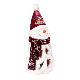 Evergreen Enterprises - San Francisco 49ers LED 8" Snowman Lit Garden Statue - Red