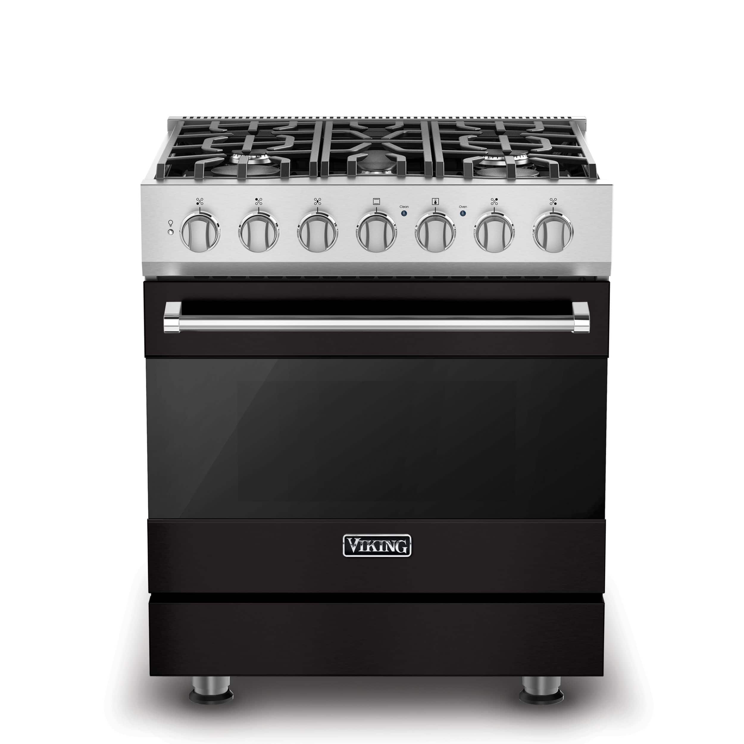 Viking - 3 Series 4.7 Cu. Ft. Self-Cleaning Freestanding Dual Fuel Convection Range - Onyx - Onyx