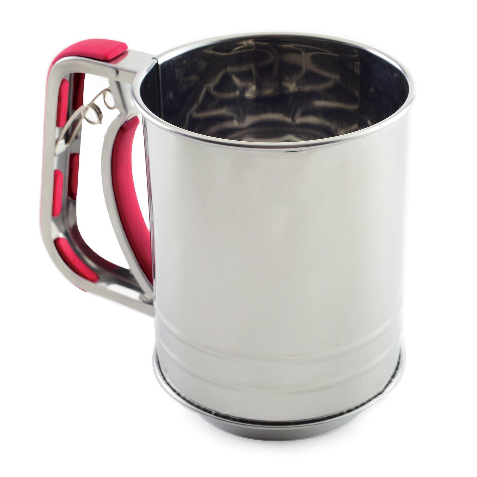 Front. Norpro - Stainless Steel Flour Sifter, 3 Cup, Hand Crank - Wilv.