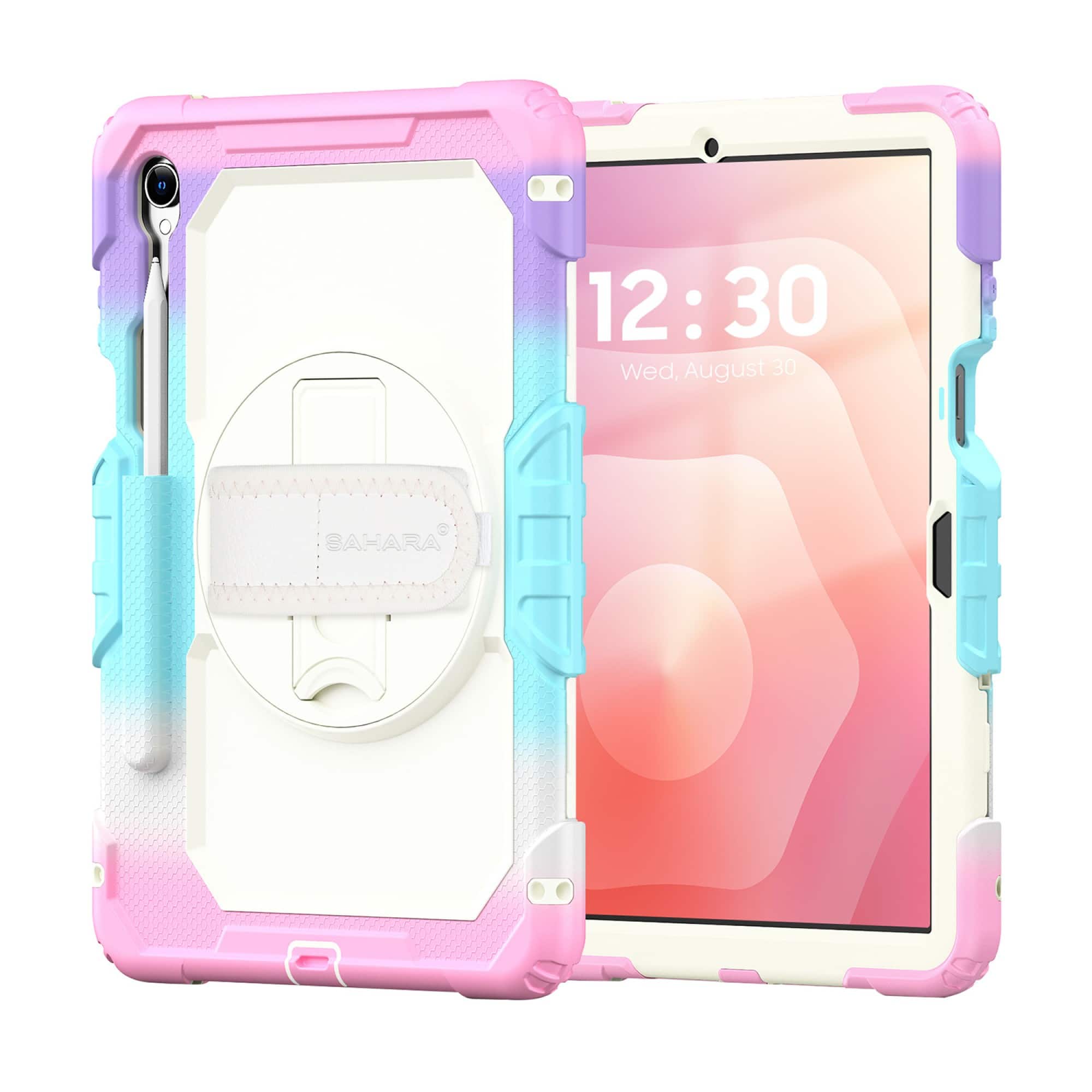 SaharaCase - Samsung Galaxy Tab S11 Case | Kid Proof Heavy Duty | Hand Strap & Shoulder Strap | Raider Series - Splash Pink