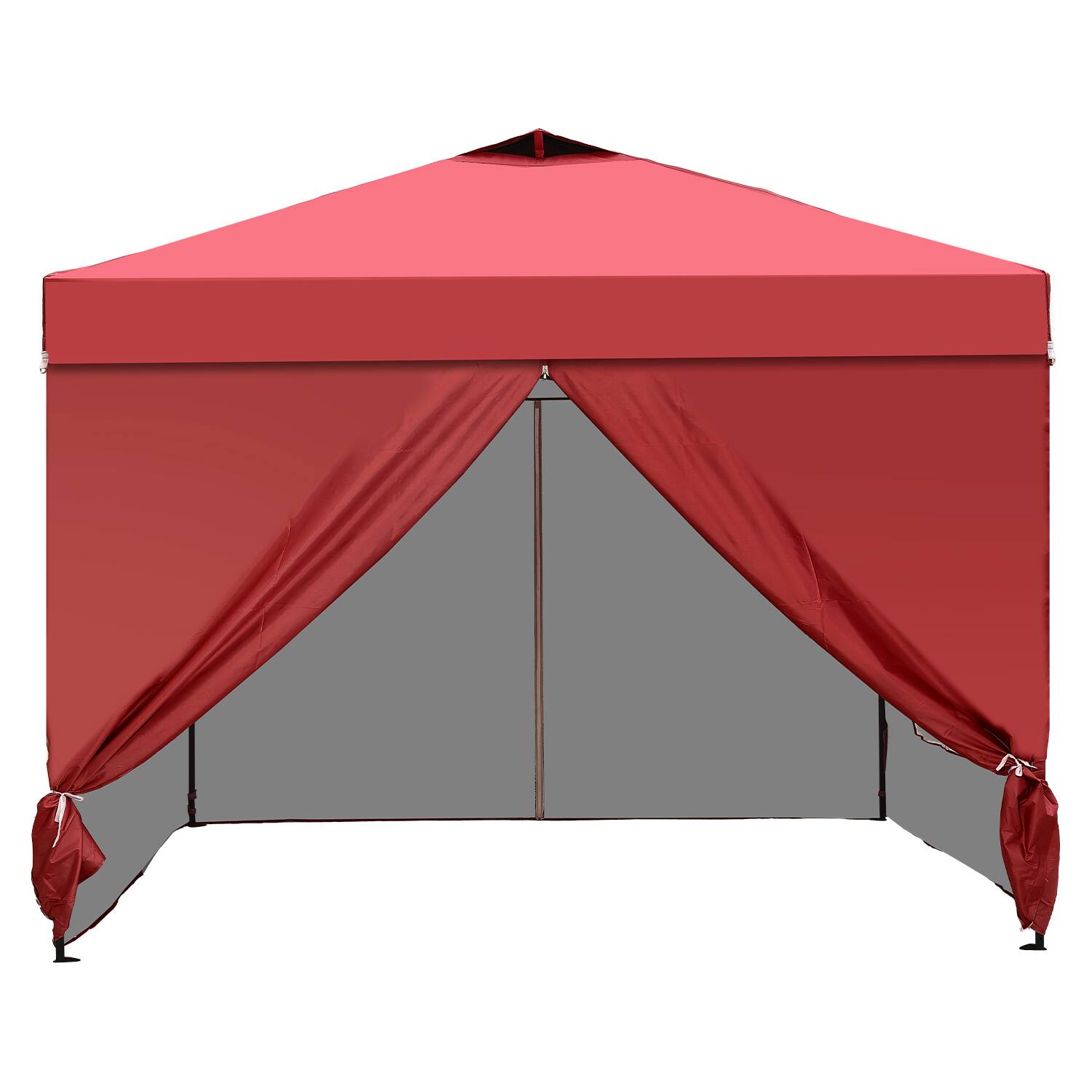 Alt View 1. Ainfox - Ainfox 12x12 Pop Up Canopy with Sidewalls Adjustable Outdoor Instant Canopy Tent with Carry Bag - red.