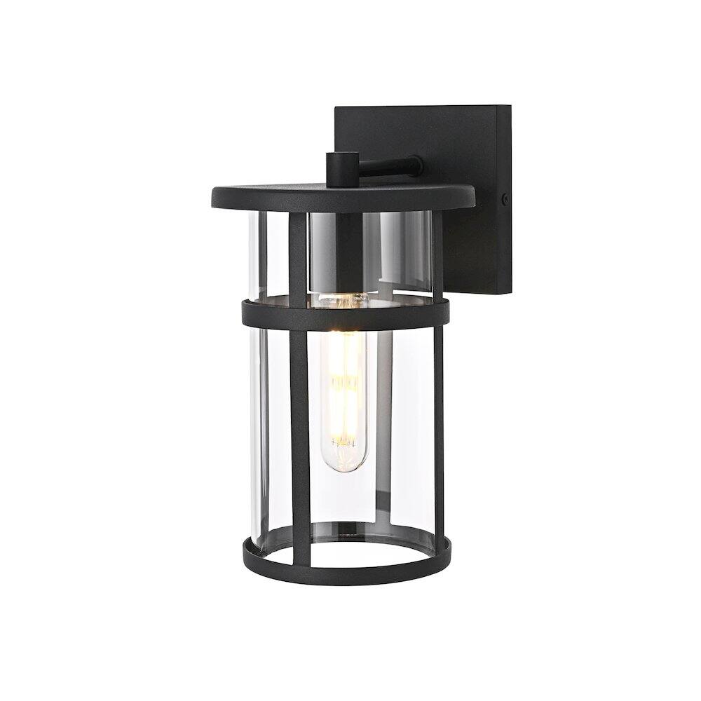 Angle. Elegant Lighting - Henrik 6 Inch Outdoor Wall Sconce In Black - Black.