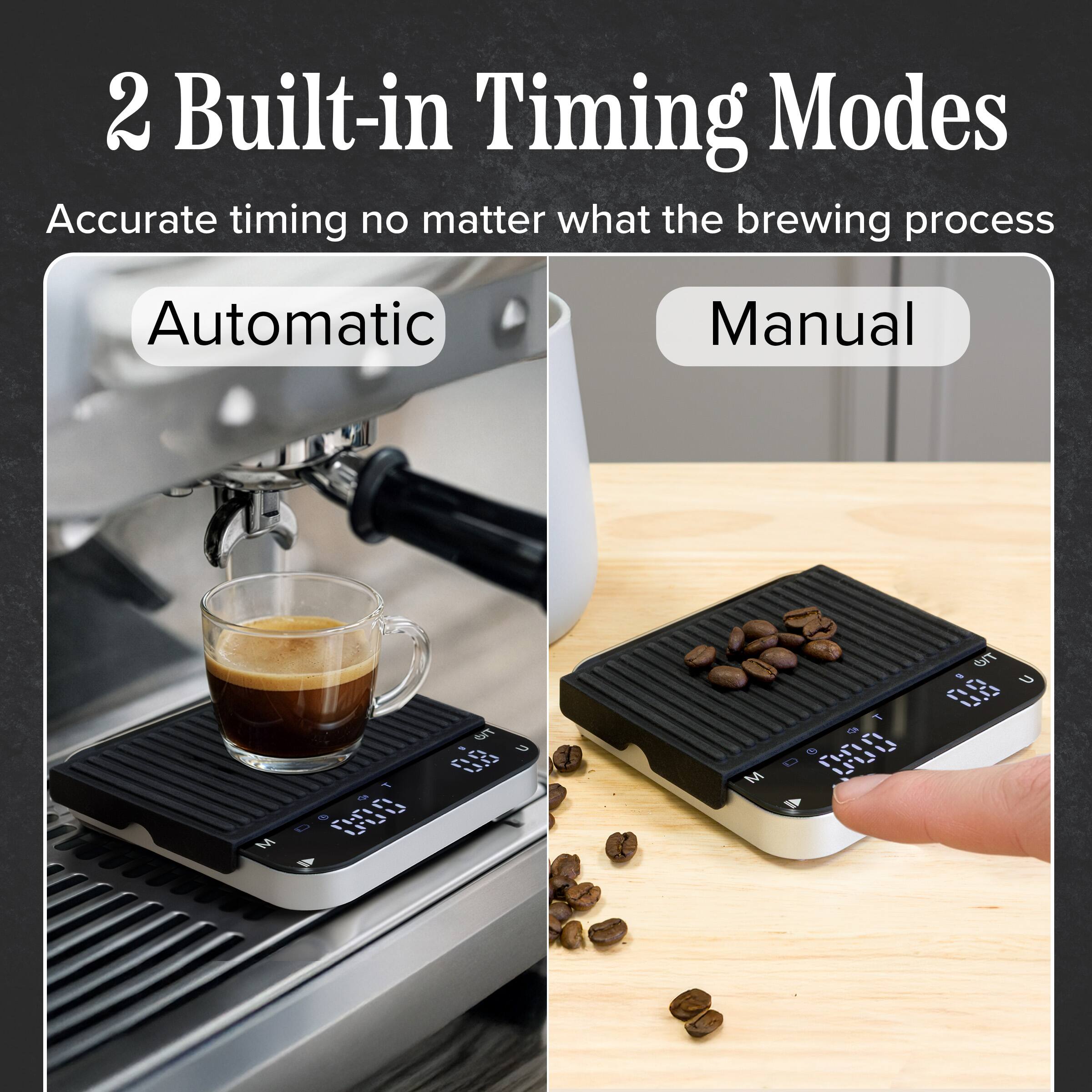 2 Built-in Timing Modes  
Accurate timing no matter what the brewing process  
Automatic  
Manual