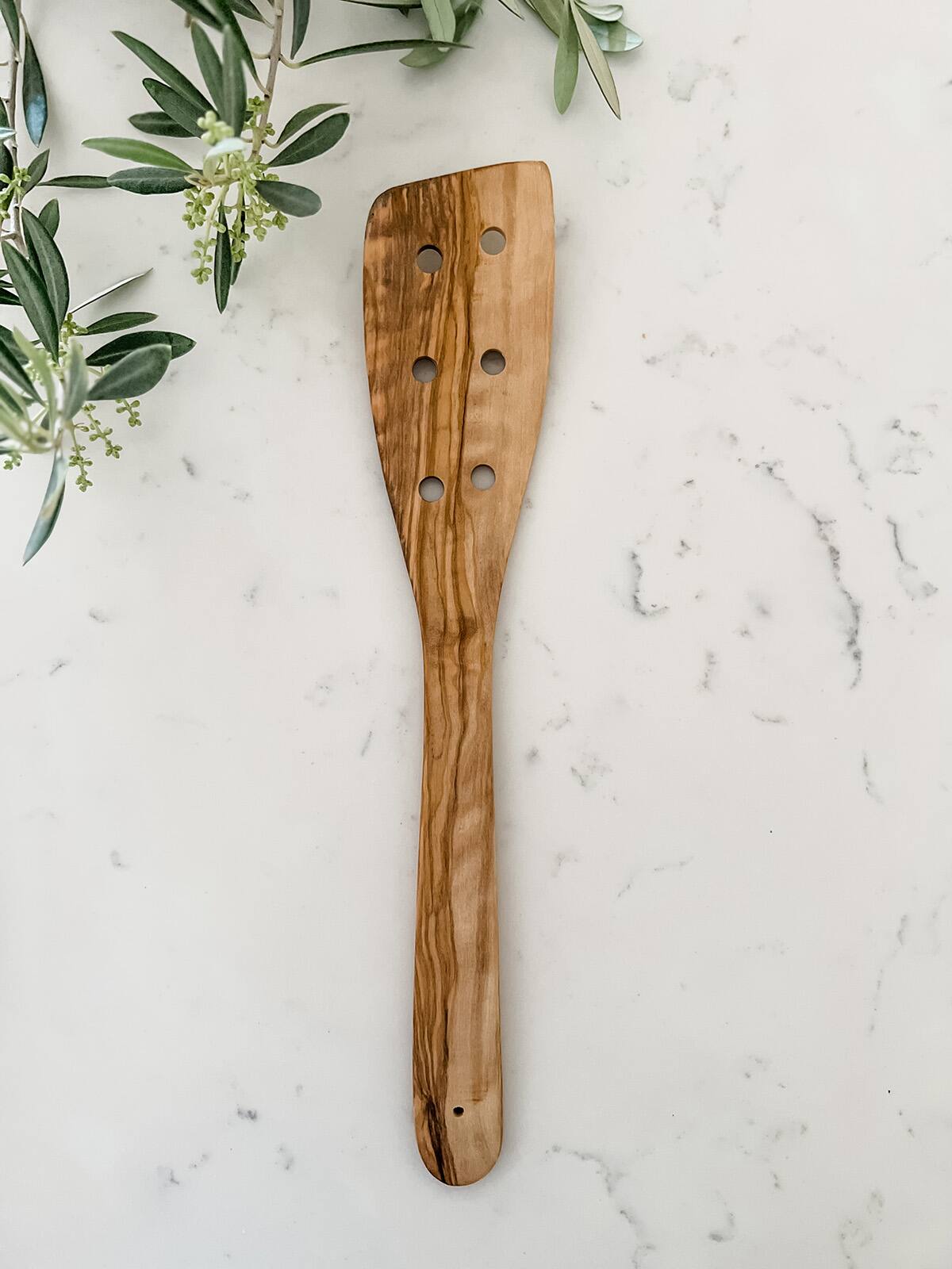 Alt View 1. Kuchenprofi - Cilio Toscana Olivewood Perforated Turner, 11.8-Inch - Brown.
