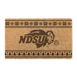 Jardine - NDSU Bison 18" x 30" Holiday Coir Doormat - Brown