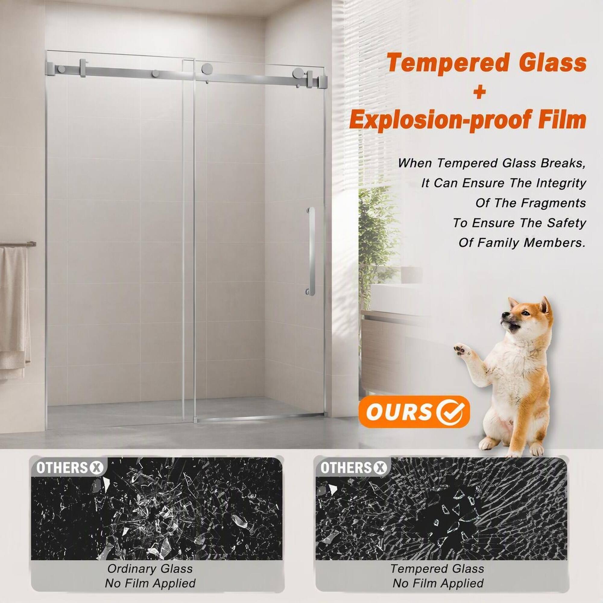 Tempered Glass + Explosion-proof Film

When Tempered Glass Breaks, It Can Ensure The Integrity Of The Fragments To Ensure The Safety Of Family Members.

OURS ✔️

OTHERS ❌
OTHERS ❌

Ordinary Glass No Film Applied

Tempered Glass No Film Applied