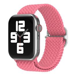 StrapsCo - Braided Stretch Band Nylon Watch Strap For Apple Watch - 44mm/45mm/46mm/49mm (Short-Medium) - Pink