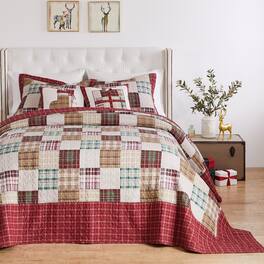 BreeBe - Oxford Bedspread Set - 3 Piece Queen - Red