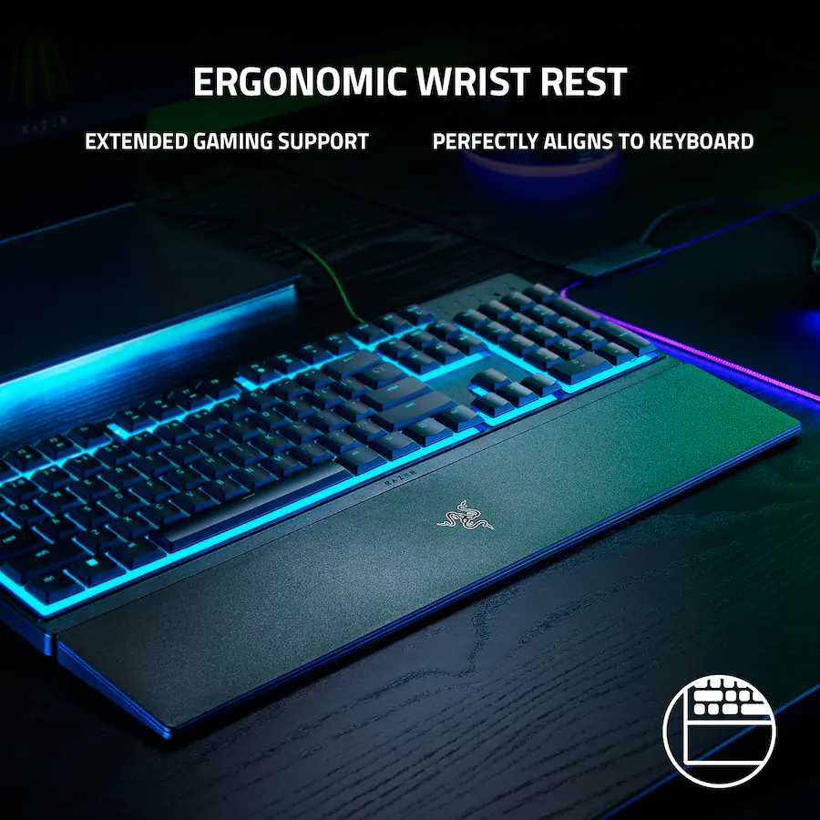 Razer Ornata V3 X Full Size Wired Membrane Gaming Keyboard with Chroma ...