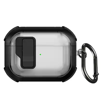 Front. SaharaCase - Apple Airpods Pro 3 Case | Secure Lock | Anti-Shock Corners | Premium Clip | Venture-X Series - Scorpion Black.