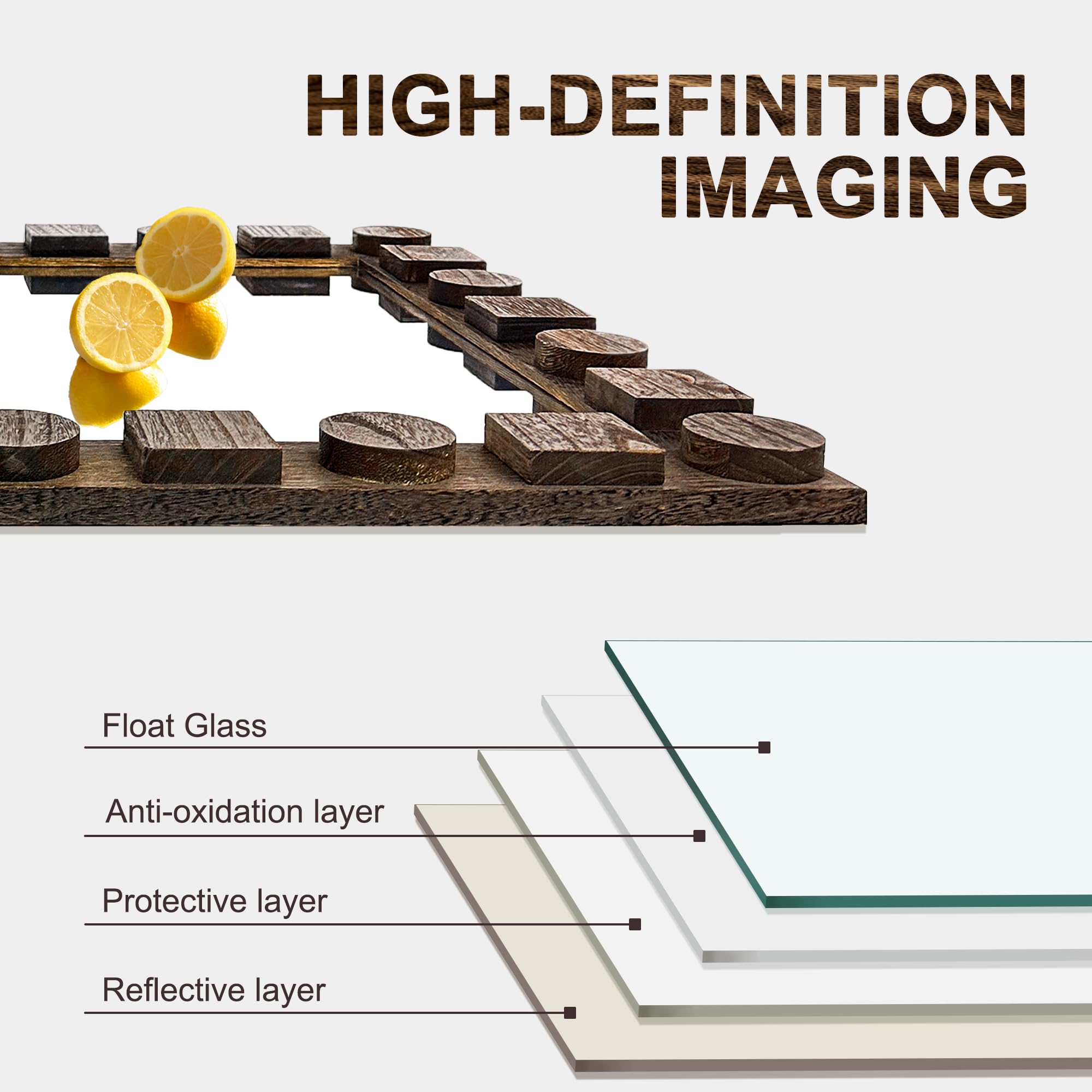 HIGH-DEFINITION IMAGING

Float Glass  
Anti-oxidation layer  
Protective layer  
Reflective layer