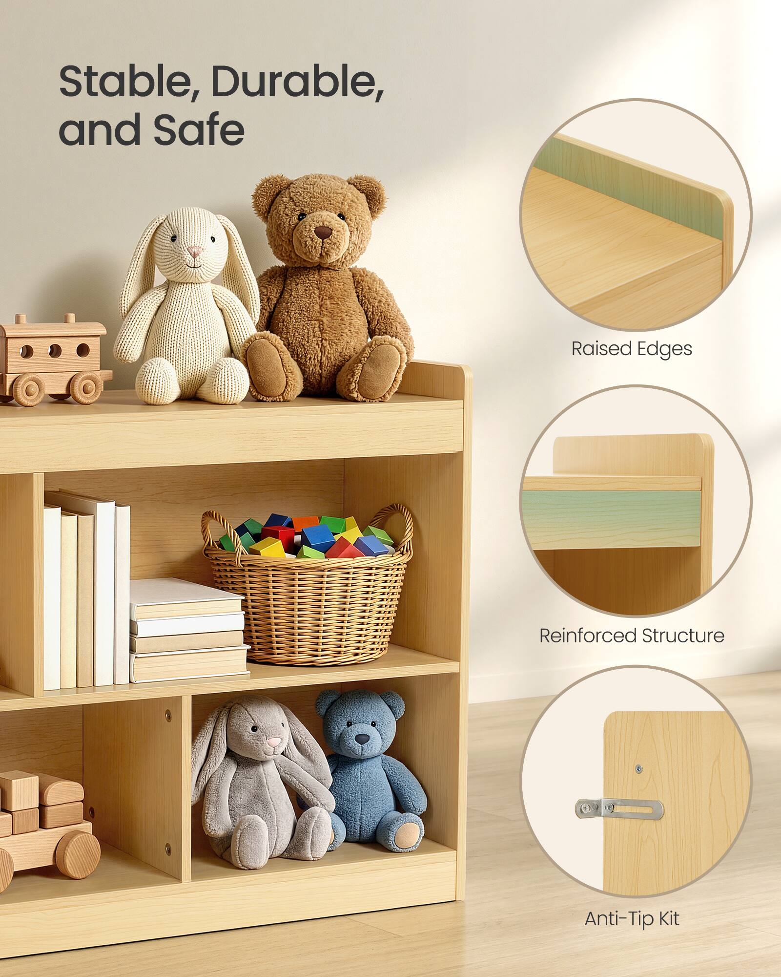 Stable, Durable, and Safe Raised Edges Reinforced Structure Anti-Tip Kit