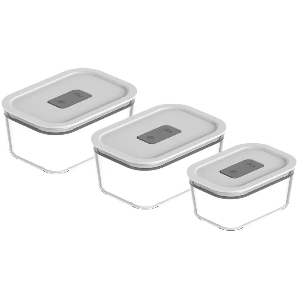 Alt View 9. OU - OU Glass Food Storage Container Set 6pc (set of 3) Microwave & Freezer Safe, w Leak Proof Lid.