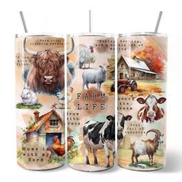 OrnamentallyYou - Agricultural Dream 20oz Tumbler With Stainless Steel Straw - Multicolored