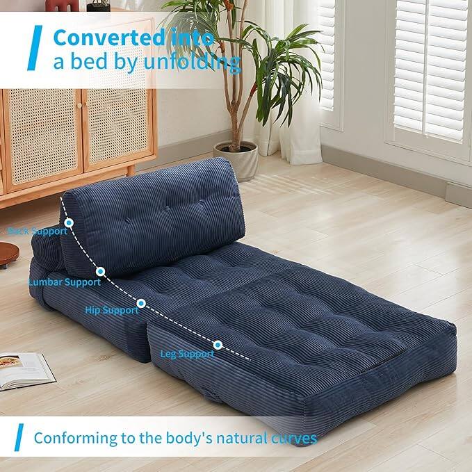 Converted into a bed by unfolding

Back Support
Lumbar Support
Hip Support
Leg Support

Conforming to the body's natural curves