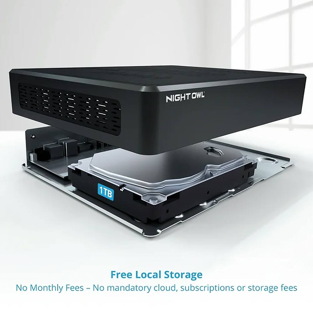 NIGHT OWL 1TB Free Local Storage No Monthly Fees - No mandatory cloud, subscriptions or storage fees