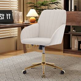 APRILSOUL - Adjustable Office Chair Ergonomic Swivel Comfortable Long Sitting - Beige
