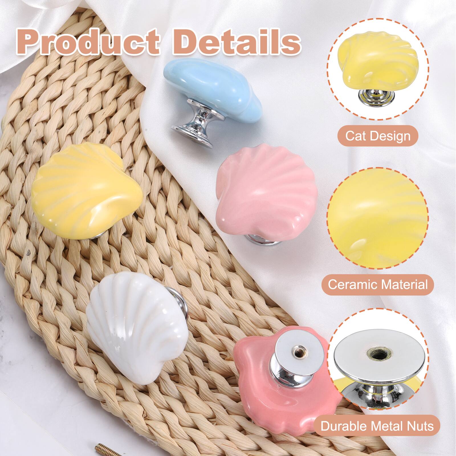 Product Details

- Cat Design
- Ceramic Material
- Durable Metal Nuts