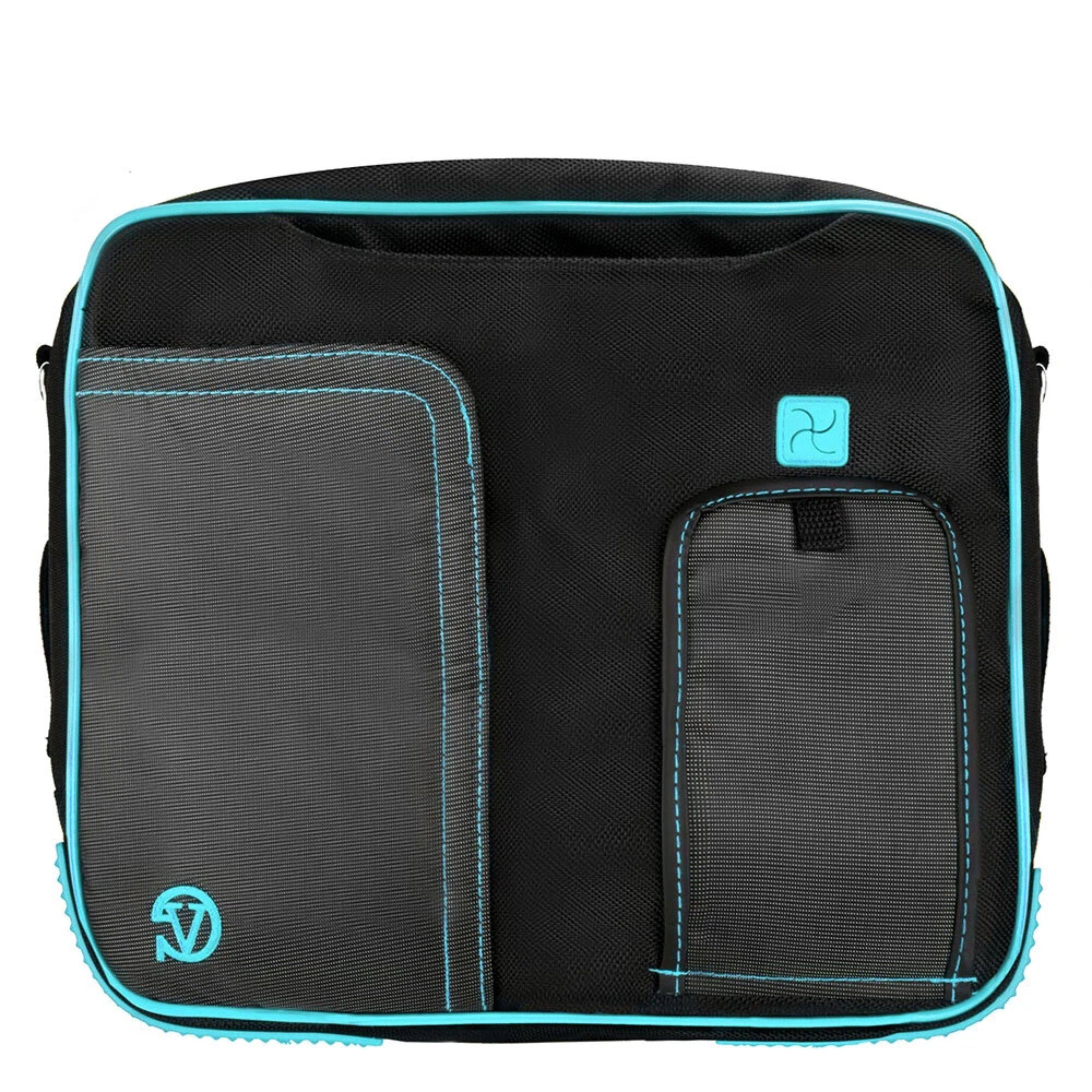 Angle. Kitcheniva - Laptop Sleeve Case Shoulder Bag For 12" Laptop - Black/Aqua.