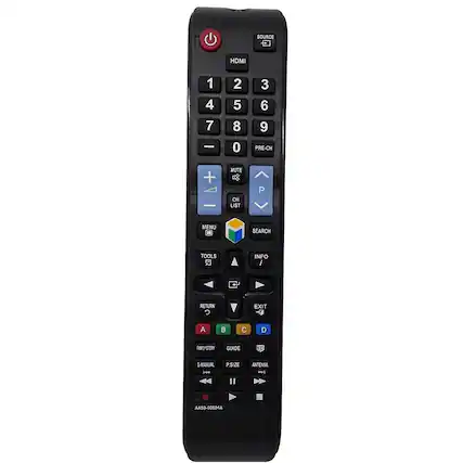 SOURCE HDMI 1 4 7 - 2 5 8 0 3 6 9 PRE-CH + MUTE CH LIST P MENU SEARCH TOOLS R INFO i RETURN EXIT - A C D FAMILY STORY GUIDE E-MANUAL H P.SIZE ANTENNA AA59-00594A
