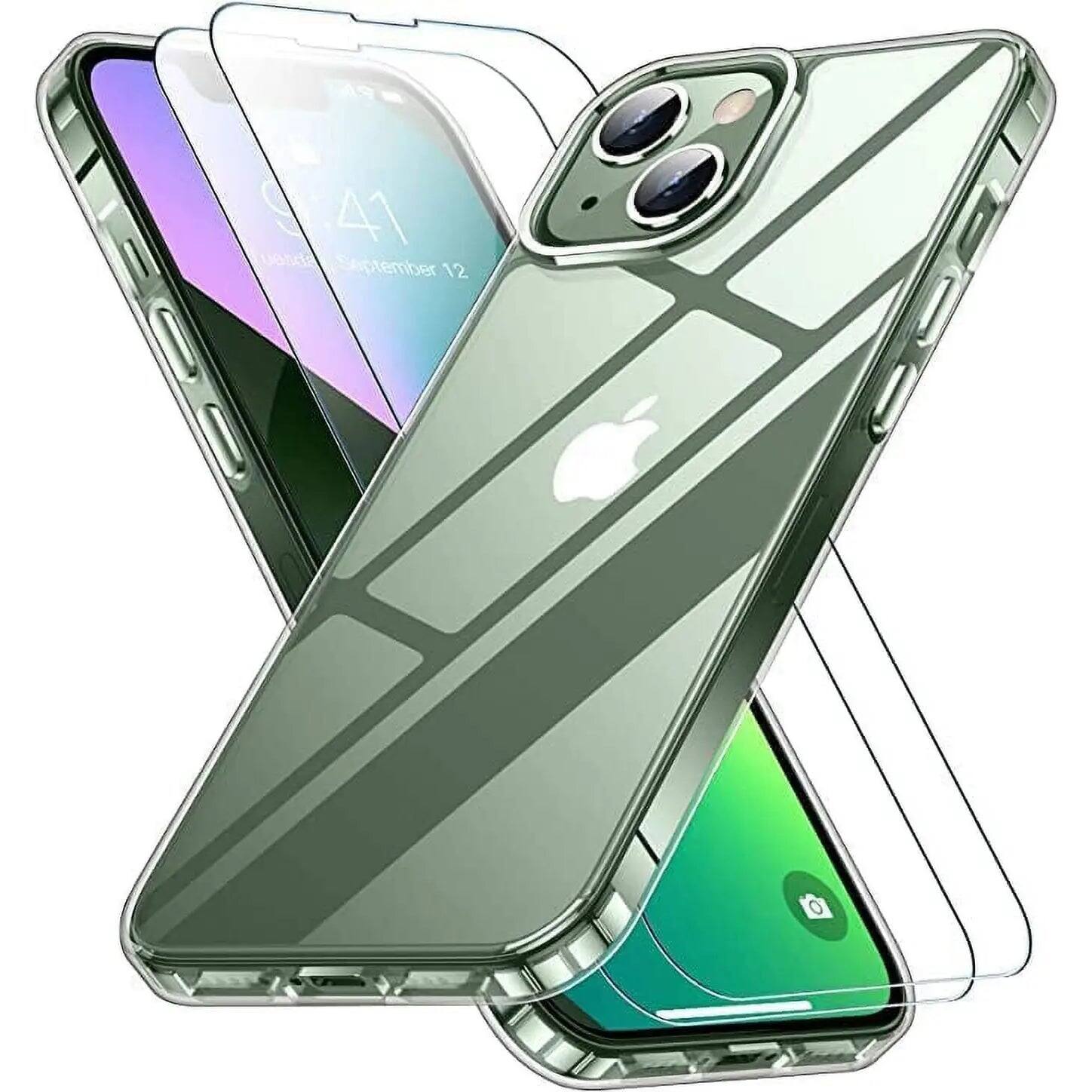 Front. Entronix - Entronix Bundle for iPhone 13 Mini - [Hard Back] Clear Case & 2 Screen Protectors - Clear.