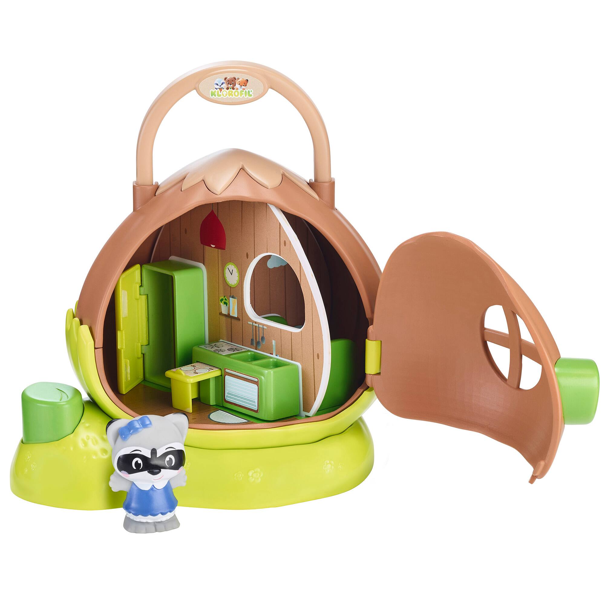 Front. Timber Tots - Timber Tots: The Hazelnut House - Portal Mini Home w/ Raccoon Animal Nature Playset - Multicolored.