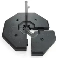 Costway - 4PCS Patio Cantilever Offset Umbrella Weights Base Plate Set - Black - Front_Zoom