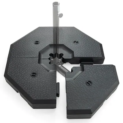 Front. Costway - 4PCS Patio Cantilever Offset Umbrella Weights Base Plate Set - Black.