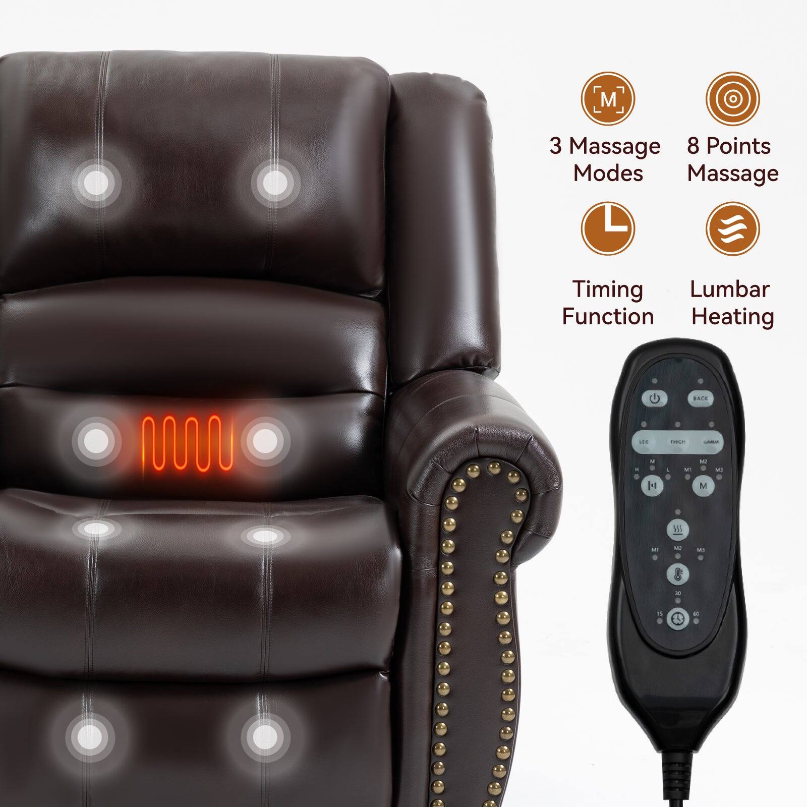 M] 3 Massage Modes 8 Points Massage L Timing Lumbar Heating