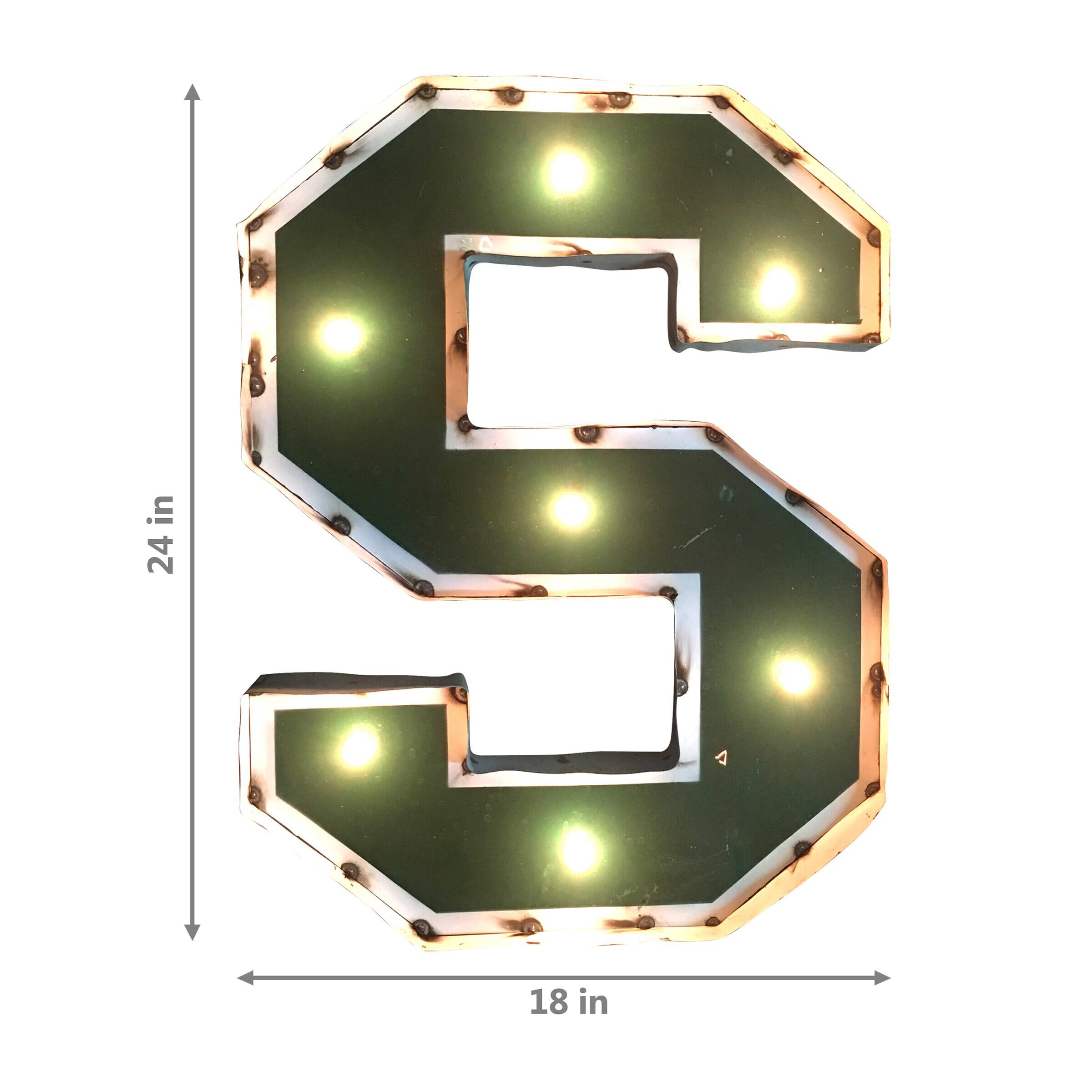 Alt View 1. Imperial - Michigan State Spartans Logo Lighted Recycled Metal Sign - Multicolor.