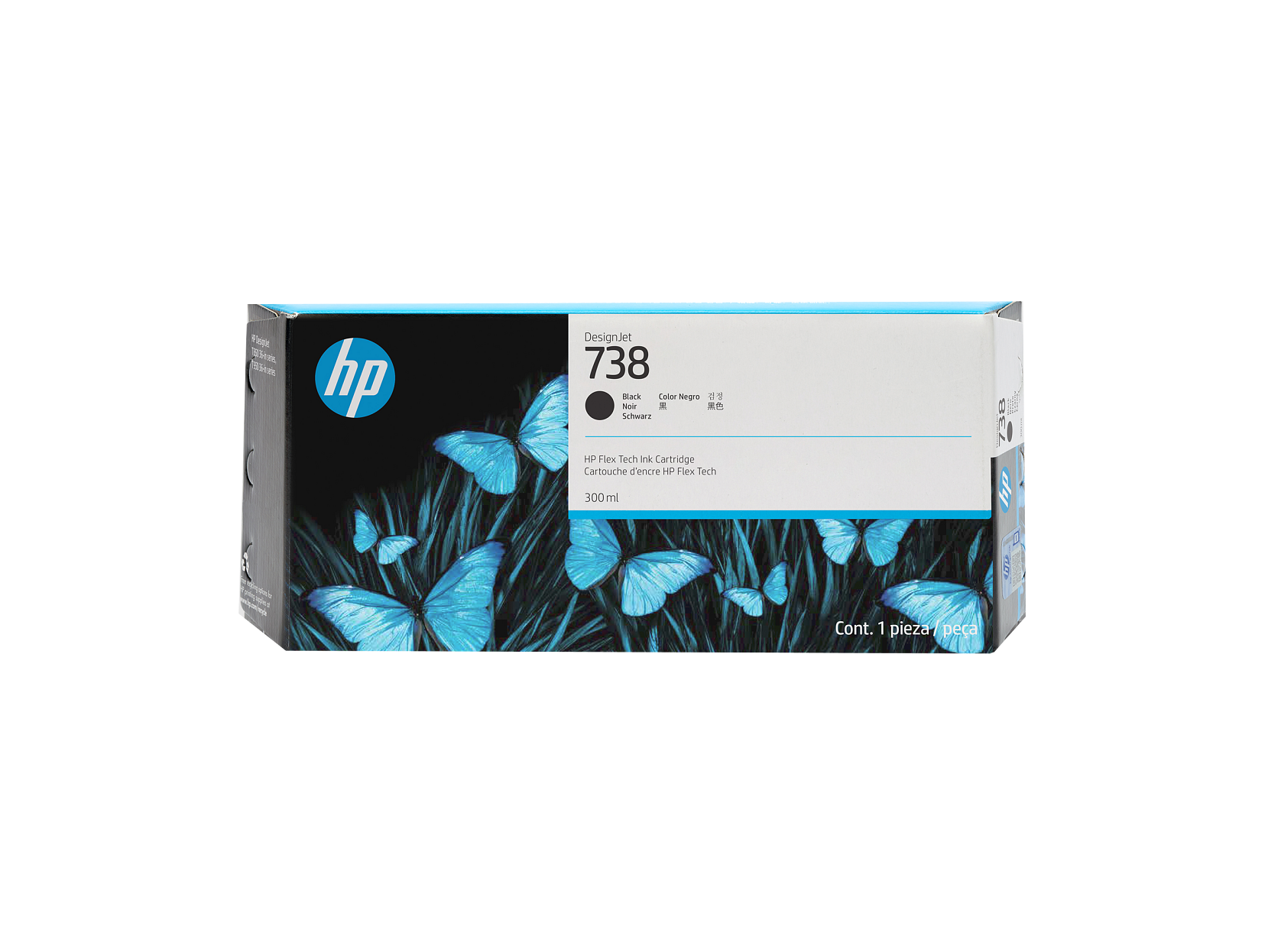 HP - 738 300-ml Black DesignJet Ink Cartridge, 498N8A