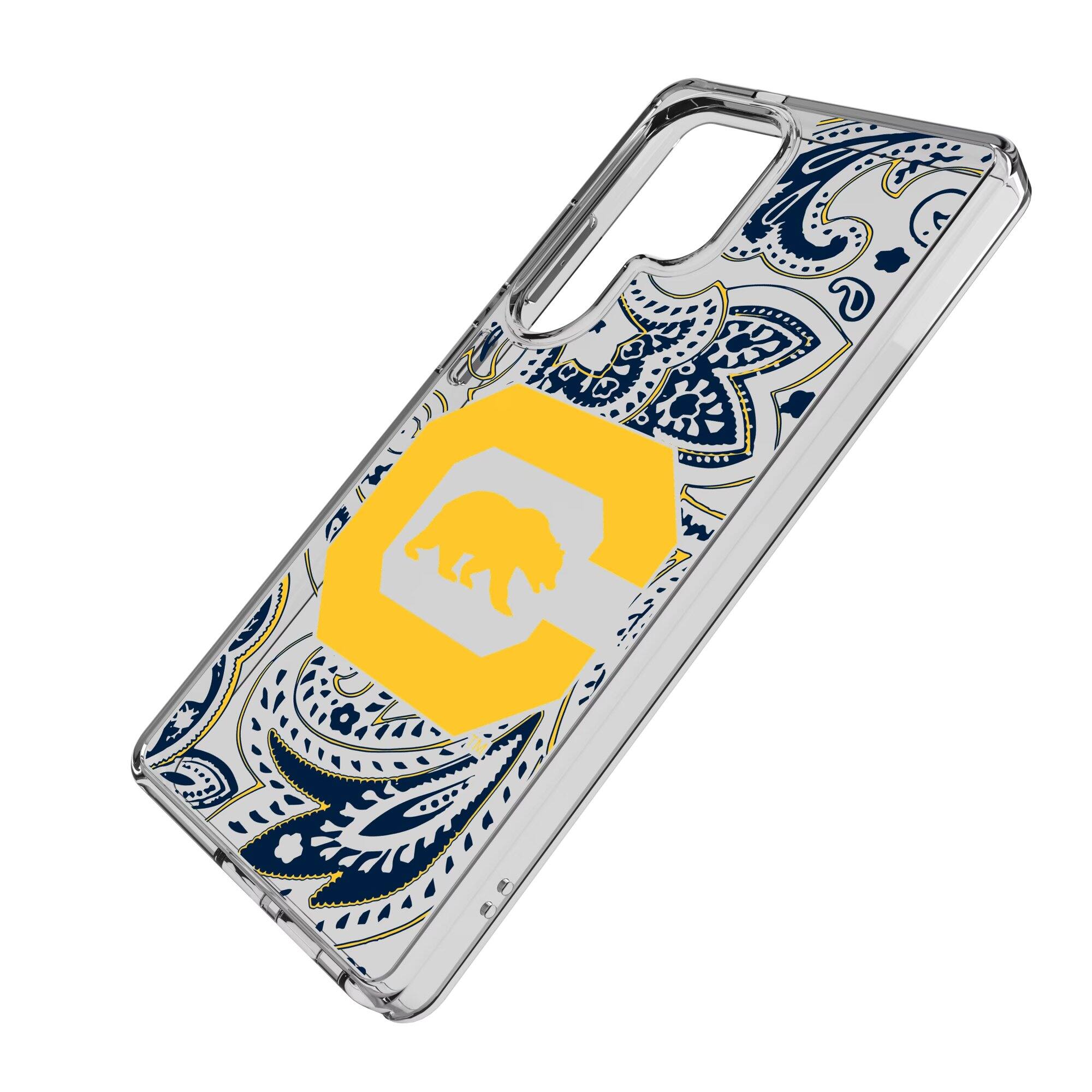 Alt View 1. Keyscaper - Cal Bears Paisley Galaxy Clear Case - S22 - Multicolor.