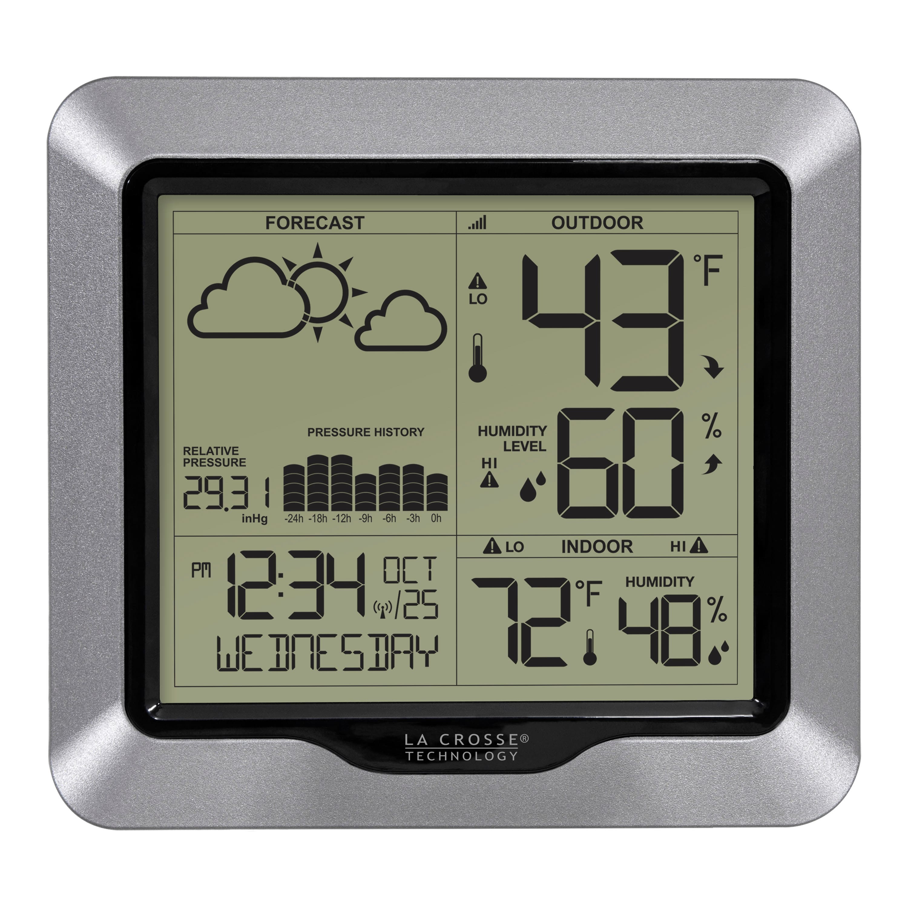 La Crosse Technology - Wireless Forecast Station with Pressure History - Gray