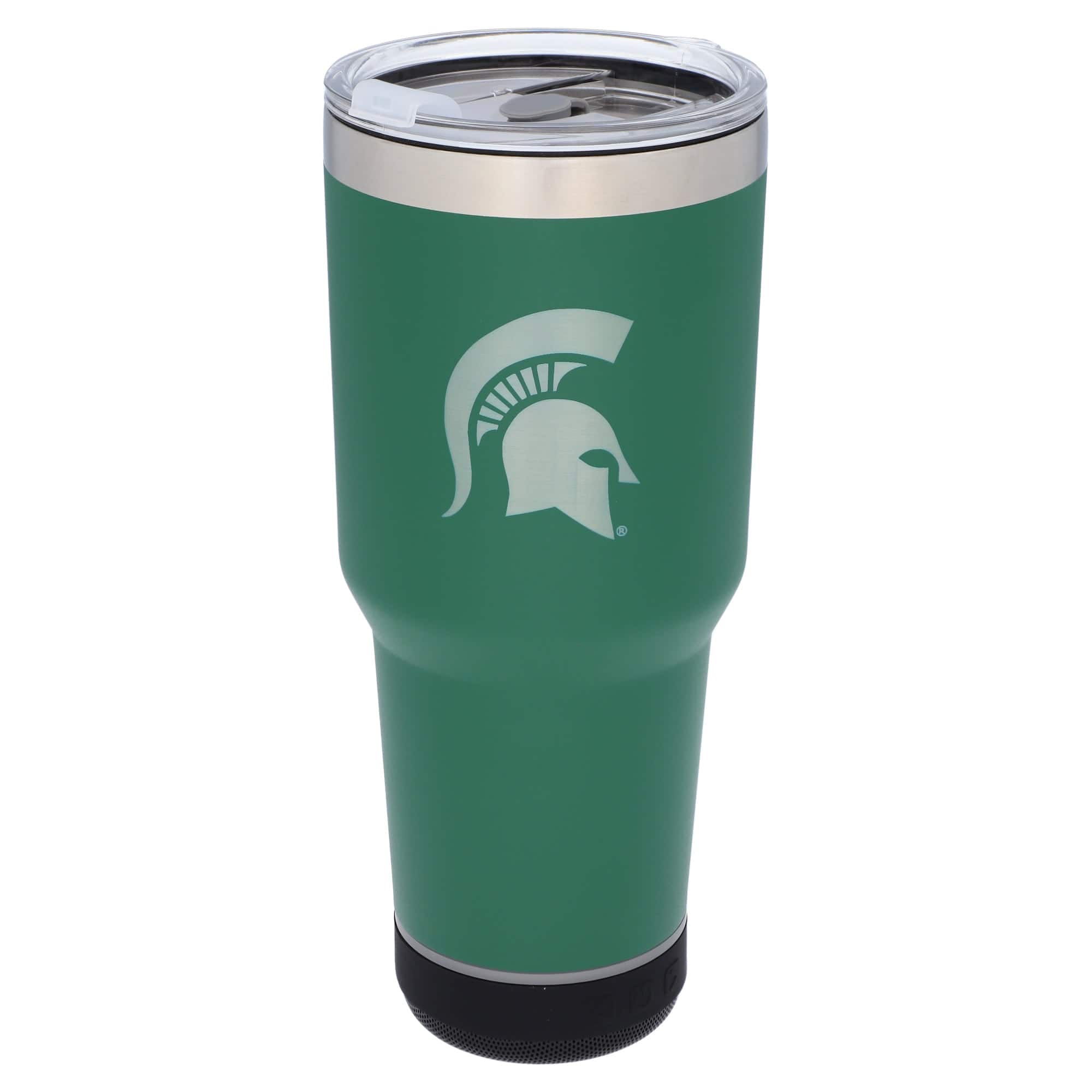 Front. The Memory Company - Michigan State Spartans 30oz. Stainless Steel LED Bluetooth Tumbler - Multicolor.