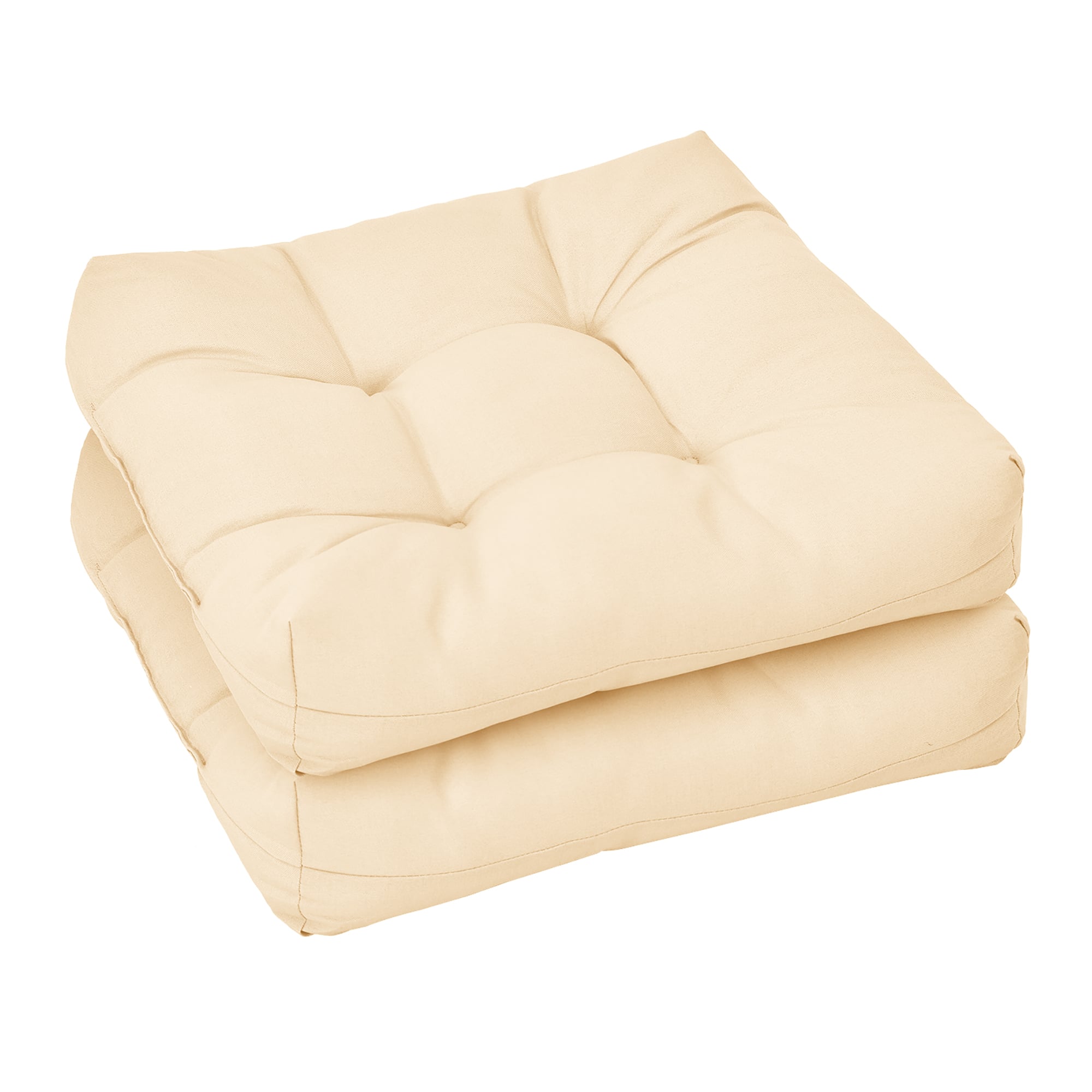 Costway - 2 PCS 21" x 21" Patio Chair Seat Cushion Pads Indoor/Outdoor - Beige