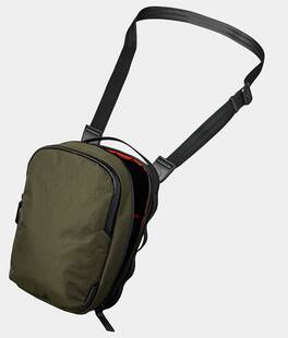 ALPAKA - Sling Bag 3L for Men, Fits iPad mini/Nintendo Switch/Headphones, YKK AquaGuard Zippers, Key Tether, Water-Resistant - Olive Green X-Pac X42