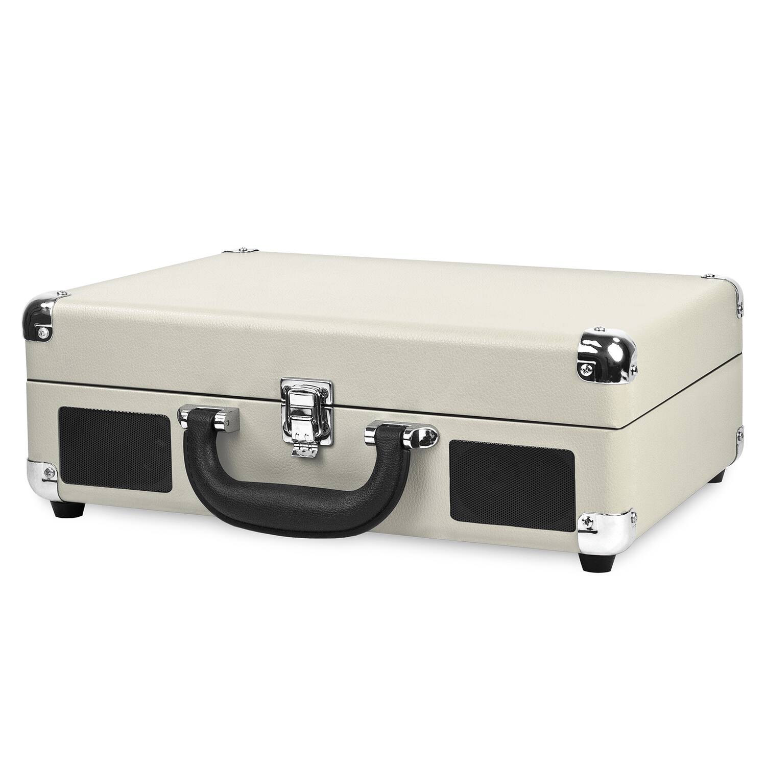 Alt View 11. Victrola - Journey Bluetooth Suitcase Record Player with 3-speed Turntable - Light Grey.