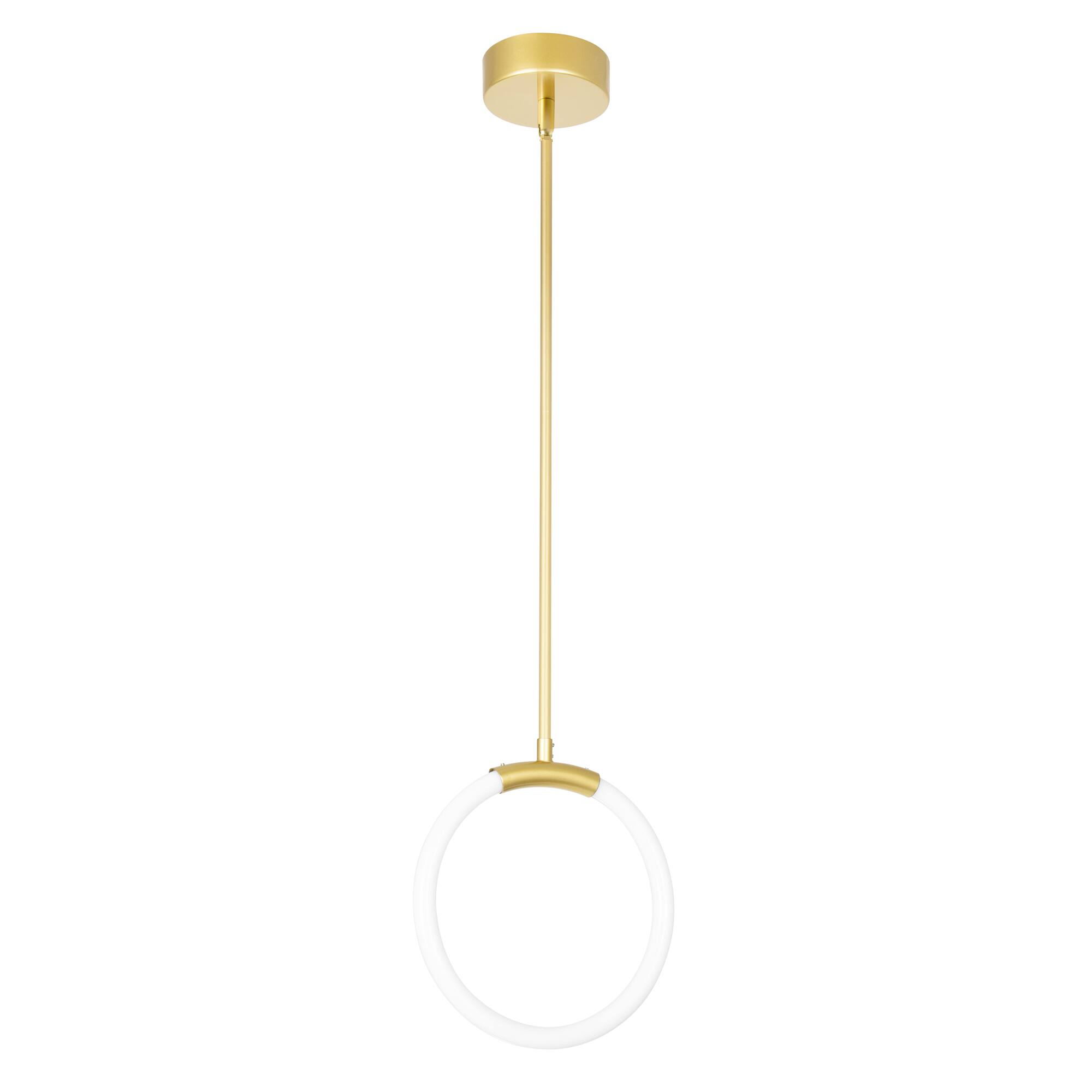 Alt View 2. CWI Lighting - Hoops 1 Light LED Pendant With Satin Gold Finish - Satin Gold.