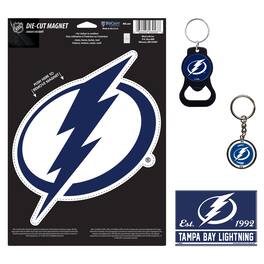 WinCraft - Tampa Bay Lightning 4-Pack Key Rings and Magnets Set - Multicolor
