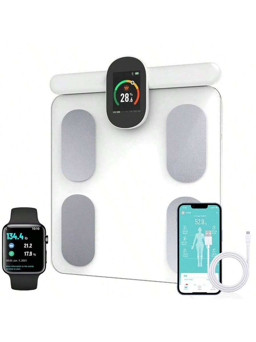 The Best Inks - FITDAYS 8 - Electrode Scale: Full Body Composition Analyzer, 27 Metrics via Fitdays APP, 400lbsFG2305ULB - FG2305ULB-White