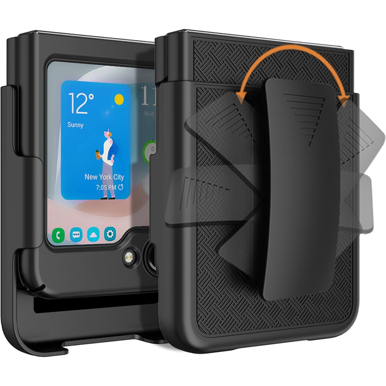 Alt View 15. SaharaCase - Anti-Slip Slim with Belt Clip Case for Samsung Galaxy Z Flip5 - Black.