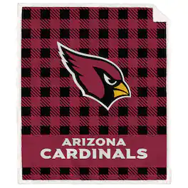 Pegasus - Arizona Cardinals 50" x 60" Buffalo Check Royal Plush Sherpa Blanket - Multicolor