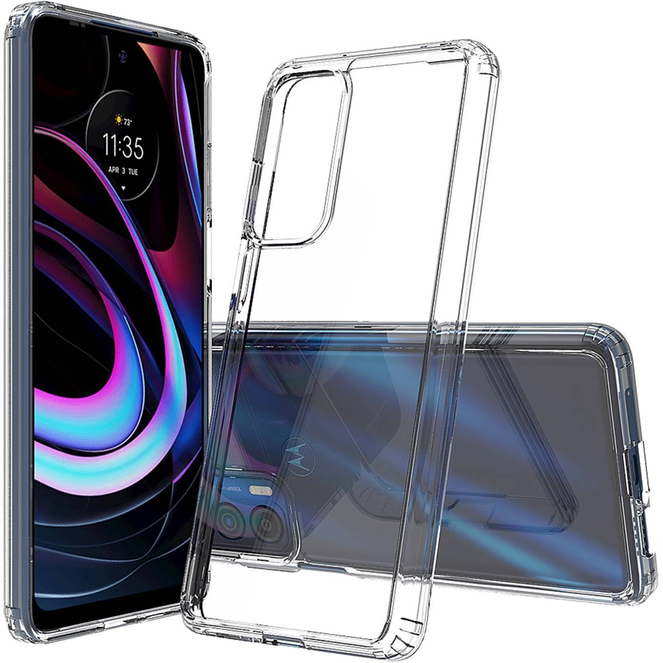 Alt View 12. SaharaCase - Hybrid-Flex Hard Shell Series Case for Motorola Edge (2021) - Clear.