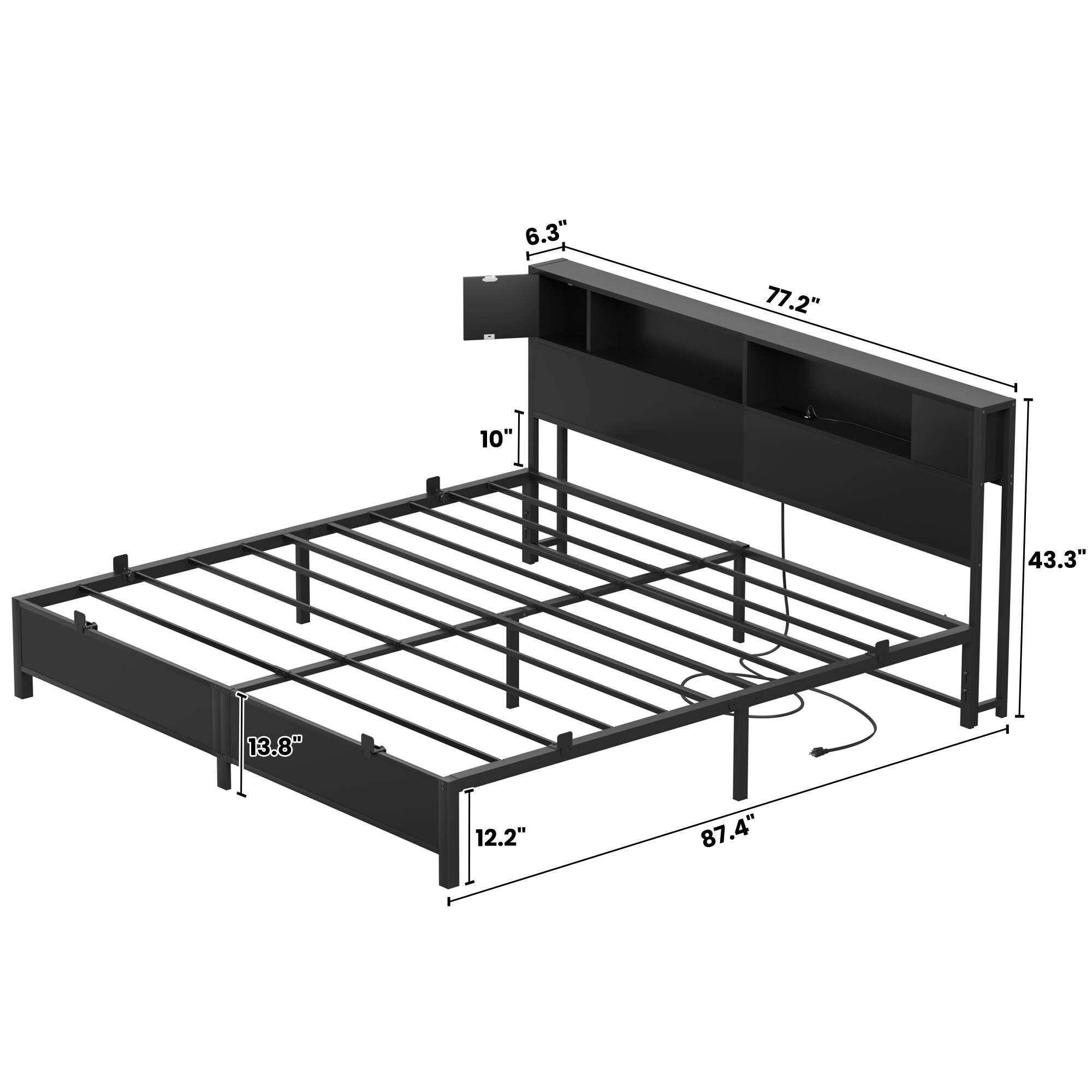 6.3" 77.2" 10" 43.3" 13.8" 12.2" 87.4"